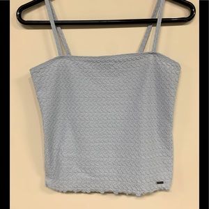 Hollister Light Blue Textured Crop Top Size S